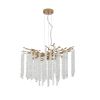24-inch Modern Golden Pendant Light with Cascading Crystal Strands, Ideal for Living Room, Dining Room and Foyer