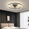 20" Flush Mount Ceiling Fans with Lights and Remote, 3000K-6000K Dimmable LED Fandelier Low Profile Chandelier Ceiling Fan for Bedroom Living Room