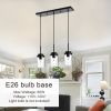 Kitchen Pendant Lighting Over Island 3 Lights Linear Chandelier Matte Black/ Brushed Nickel Finish Dining Room Light Fixtures Ceiling Hanging Lamp wit
