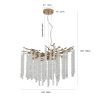 24-inch Modern Golden Pendant Light with Cascading Crystal Strands, Ideal for Living Room, Dining Room and Foyer