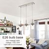Kitchen Pendant Lighting Over Island 3 Lights Linear Chandelier Matte Black/ Brushed Nickel Finish Dining Room Light Fixtures Ceiling Hanging Lamp wit