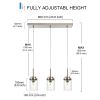 Kitchen Pendant Lighting Over Island 3 Lights Linear Chandelier Matte Black/ Brushed Nickel Finish Dining Room Light Fixtures Ceiling Hanging Lamp wit