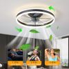 20" Flush Mount Ceiling Fans with Lights and Remote, 3000K-6000K Dimmable LED Fandelier Low Profile Chandelier Ceiling Fan for Bedroom Living Room