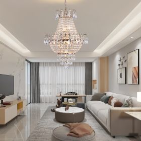 (Same as W1340102270/L5003) Gold Crystal Chandeliers,Large Contemporary Luxury Ceiling Lighting for Living Room Dining Room Bedroom Hallway (Option: Gold)